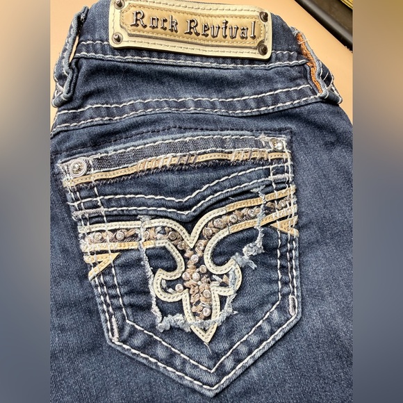 Rock Revival Denim - Rock‎ Revival Boris Bootcut Jeans Womens Size 27 x 28.5 Embellished Pockets